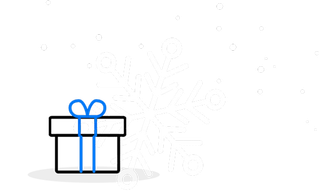icon gift with snowflakes